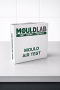 Mold Air Test package on a countertop, showcasing accurate mold spore measurement for homes.